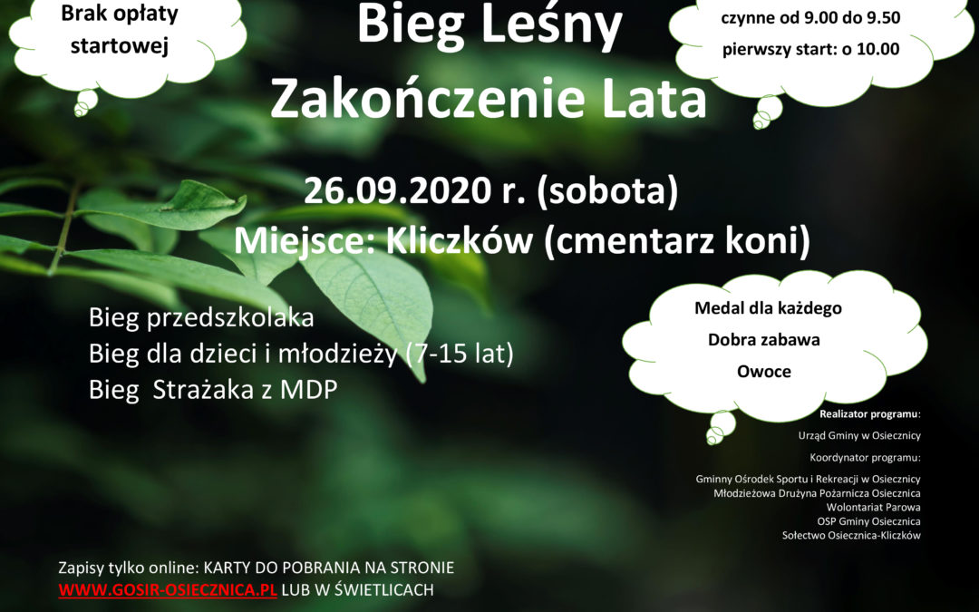 Bieg Leśny Zakończenie Lata (ZMIANA TERMINU)